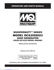 Multiquip Whisperwatt DCA25SSIU3 Operation And Parts Manual
