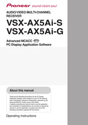 Pioneer VSX-AX5Ai-G Operating Instructions Manual
