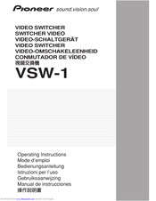 Pioneer VSW-1 Operating Instructions Manual