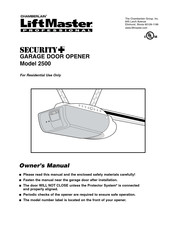 Chamberlain LiftMaster Security+ 2500 Owner's Manual