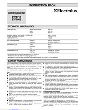 Electrolux EWT718 Instruction Book