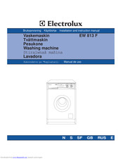Electrolux EW 813 F Installation And Instruction Manual