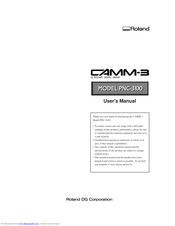 Roland PNC-3100 CAMM-3 User Manual