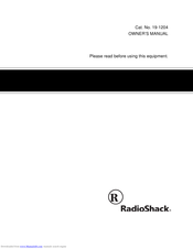 Radio Shack 19-1204 Owner's Manual