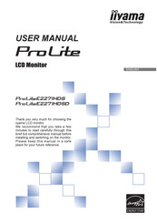 IIYAMA ProLite E2271HDSD User Manual