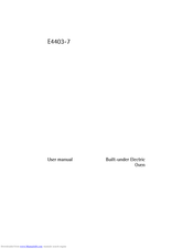 Electrolux E4403-7 User Manual