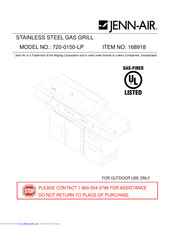 JENN AIR 720-0150-LP Instructions Manual