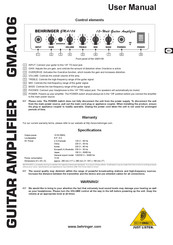 Behringer GMA106 User Manual