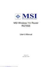 MSi RG70SE User Manual