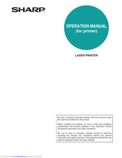 Sharp Laser Printer Operation Manual