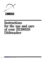Zanussi ZE1001IS Instructions For The Use And Care