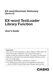 Casio EX-word TextLoader User Manual