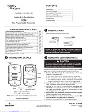 White Rodgers 1E78 Installation Instructions Manual