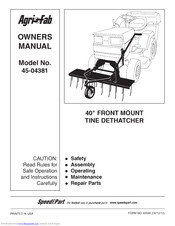Agri-Fab 45-04381 Owner's Manual
