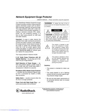 Radio Shack network equipment surge protector Owner's Manual