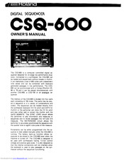 Roland CSQ-600 Owner's Manual
