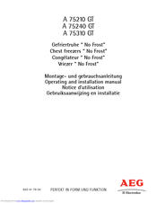 AEG A 85210 GT Operating And Installation Manual