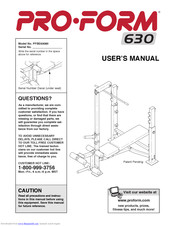 ProForm 630 User Manual