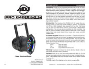 American DJ PRO 64B LED RC User Instructions