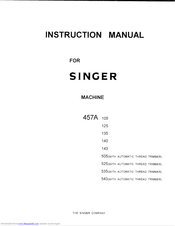 Singer 457A143 Instruction Manual