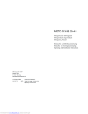 AEG ARCTIS G 9 88 50-4 i Operating And Installation Manual