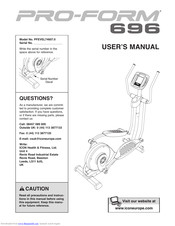 Pro-Form 696 Elliptical User Manual