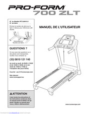 ProForm 700 Zlt Cwl Treadmill Manuel De L'utilisateur