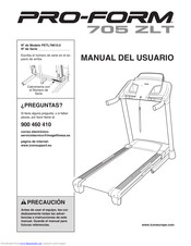 ProForm 705 Zlt Treadmill Manual Del Usuario