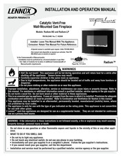 Lennox Hearth Products Radium-LP Installation And Operation Manual