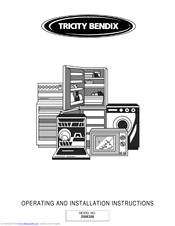 Tricity Bendix DSIE328 Operating And Installation Instructions