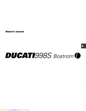 DUCATI 998S BOSTROM Owner's Manual
