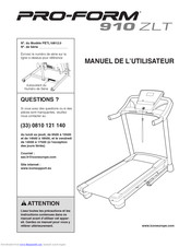 ProForm 910 Zlt Cwl Treadmill Manuel De L'utilisateur