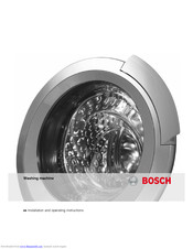 BOSCH WIA20000EE Installation And Operating Instructions Manual