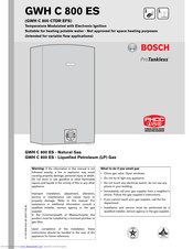 BOSCH GWH C 800 ES Installation Instructions Manual