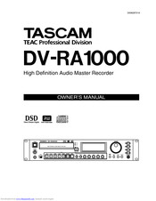 Tascam DV-RA1000 Owner's Manual