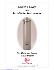 Rheem Gas Domestic Indoor Water Heater Installation And Owner's Manual