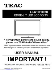 Teac LE4210FHD3D User Manual