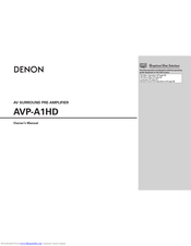 DENON AVP-A1HDE Owner's Manual