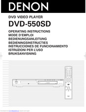 DENON DVD-550SD Operating Instructions Manual