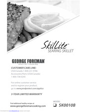 GEORGE FOREMAN Skillite SK0010B Use And Care Book Manual