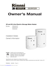 Rinnai RIN50E36 Owner's Manual