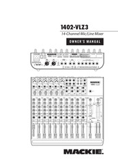 Mackie 1402-VLZ3 Owner's Manual