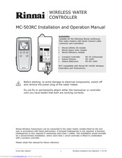 Rinnai MC-503RC Installation And Operation Manual