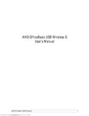 Axis OfficeBasic USB Wireless G User Manual