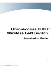 ALCATEL-LUCENT OmniAccess 6000 Installation Manual