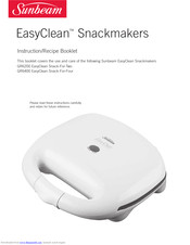 Sunbeam EasyClean Snack-For-Two GR6200 Instruction/Recipe Booklet