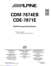 ALPINE CDE-7871E Owner's Manual