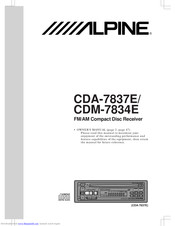 ALPINE CDA-7837E Owner's Manual