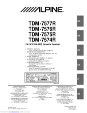 ALPINE TDM-7574R Owner's Manual