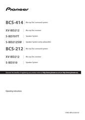 PIONEER BCS-414 Operating Instructions Manual